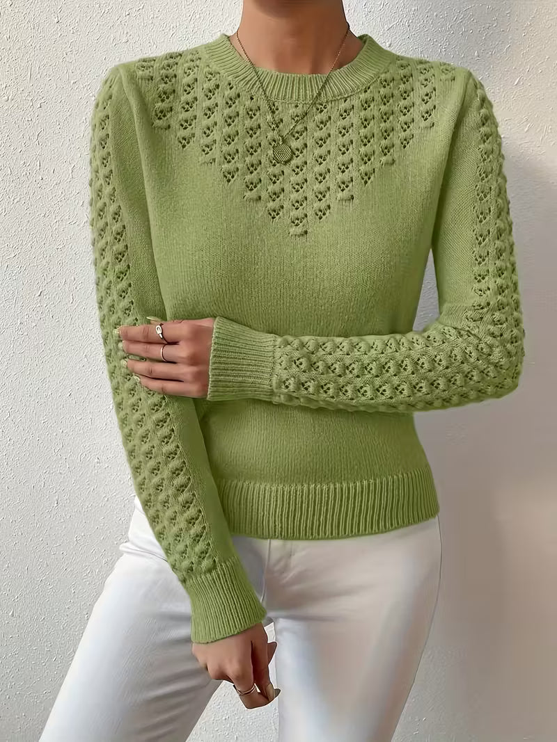 Jersey De Manga Larga Con Detalles De Encaje Para Mujer | Ideal Para Uso Diario Y Superposición