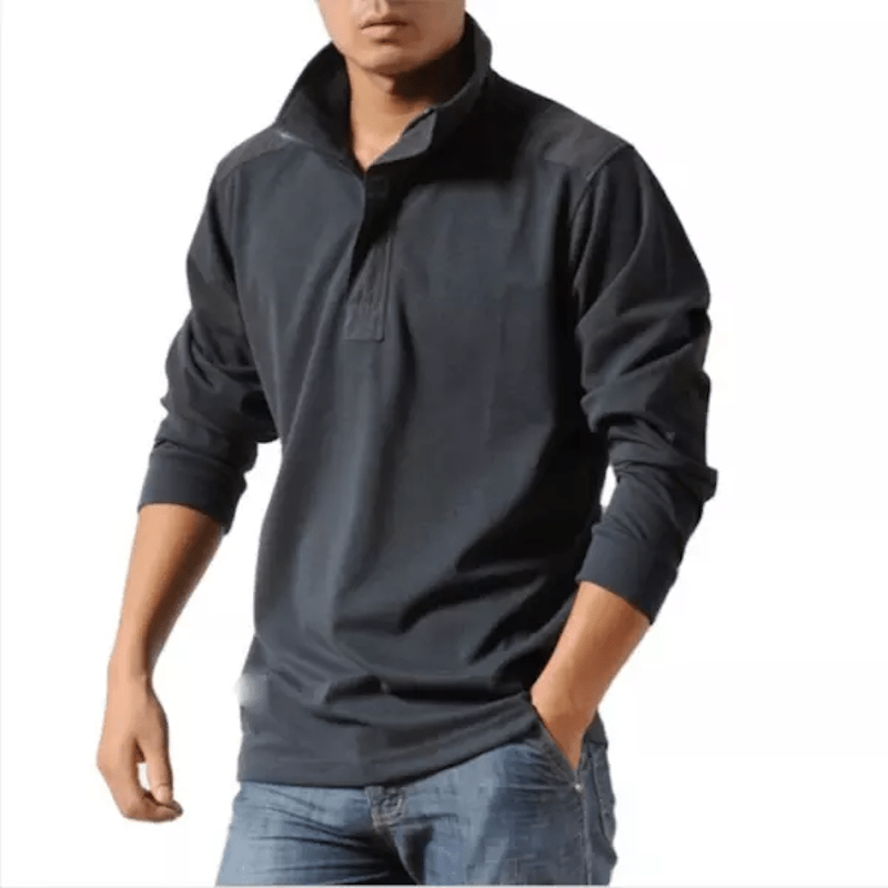 Polo de Hombre con Cremallera y Cuello Lapel | Ideal para Uso Diario y Contextos Semi-Formales
