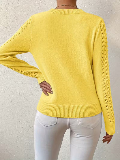 Jersey De Manga Larga Con Detalles De Encaje Para Mujer | Ideal Para Uso Diario Y Superposición
