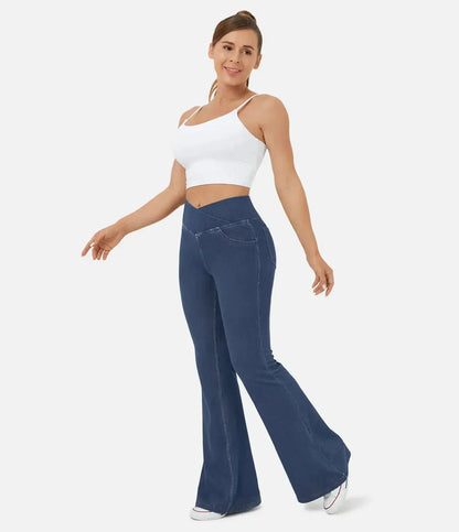 Pantalón Flare Con Cintura Alta Para Mujer | Ideal Para Uso Diario