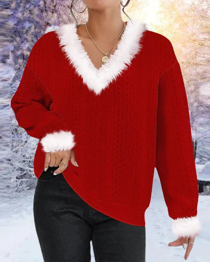 Jersey de Punto con Motivo Estacional para Mujer | Ideal para Días Festivos en Invierno