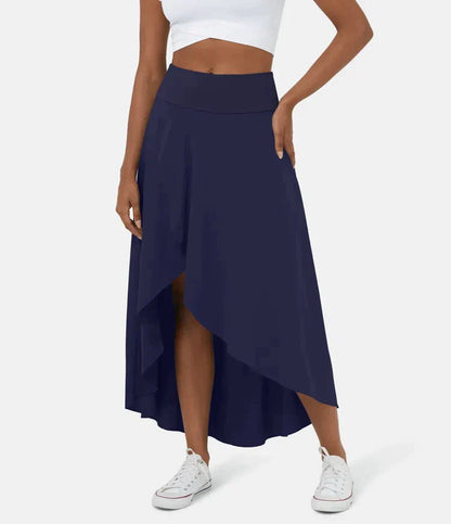 Falda Midi De Talle Alto Con Bajo Fruncido Para Mujer | Ideal Para Uso Diario
