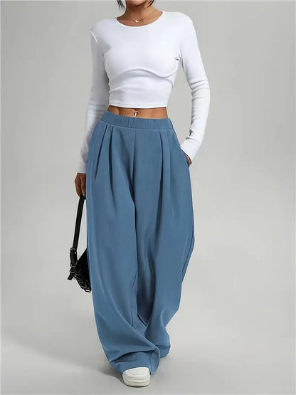 Pantalón Ancho de Cintura Alta para Mujer | Ideal para Uso Diario y Salidas