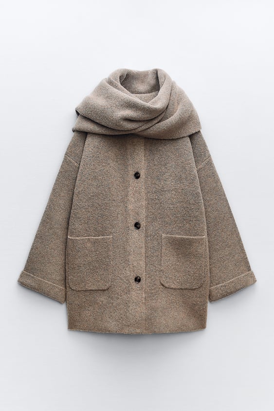 Veste Courte Tricotée avec Écharpe pour Femme | Idéale pour la Saison Froide
