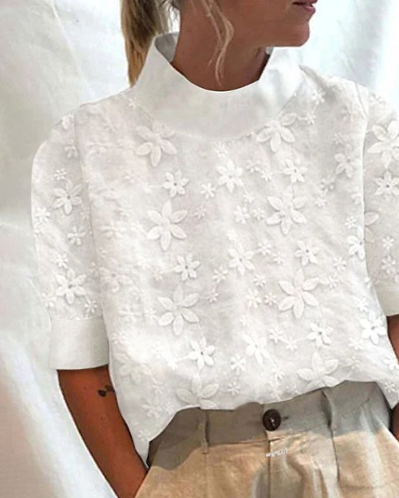 Blusa De Manga Larga Con Cuello Alto Para Mujer | Ideal Para El Día a Día y La Oficina