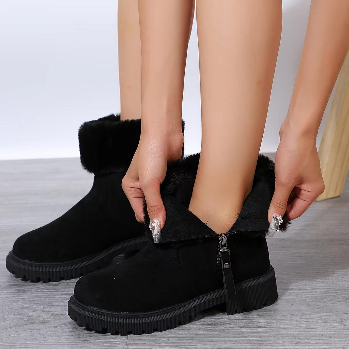 Botas de Invierno con Suela Elevada y Cremallera Lateral para Mujer | Ideal para Invierno