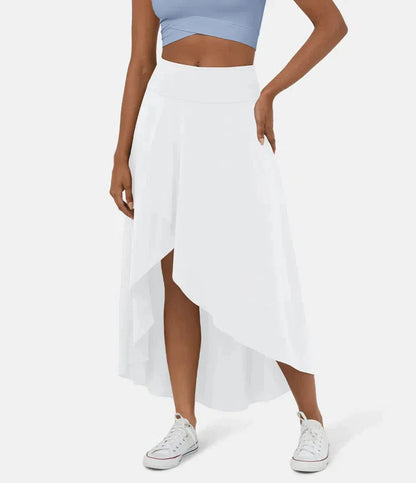 Falda Midi De Talle Alto Con Bajo Fruncido Para Mujer | Ideal Para Uso Diario