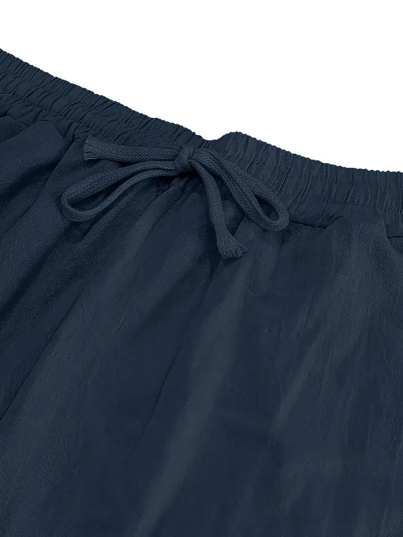 Pantalón Casual de Corte Amplio con Cintura Elástica y Bolsillos Profundos para Hombre | Ideal para Uso Diario