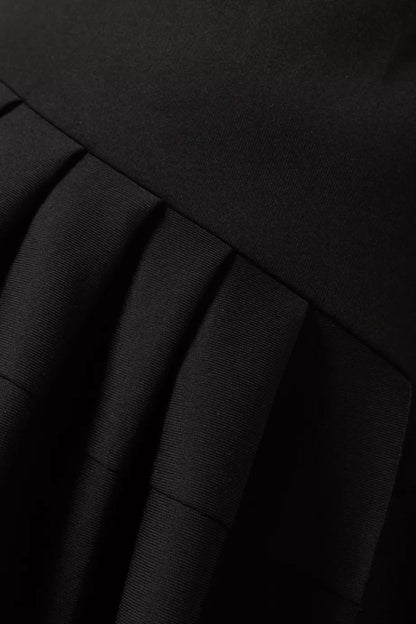 Vestido Midi Con Falda Plisada Y Escote Asimétrico Para Mujer | Ideal Para Eventos Formales