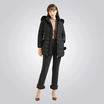 Manteau Largo Con Capucha Ajustable y Desmontable Para Mujer | Ideal Para La Temporada Fría