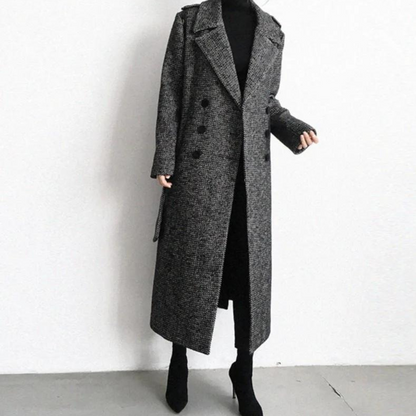 Abrigo Largo Con Motivo De Cuadros Para Mujer | Ideal Para Invierno