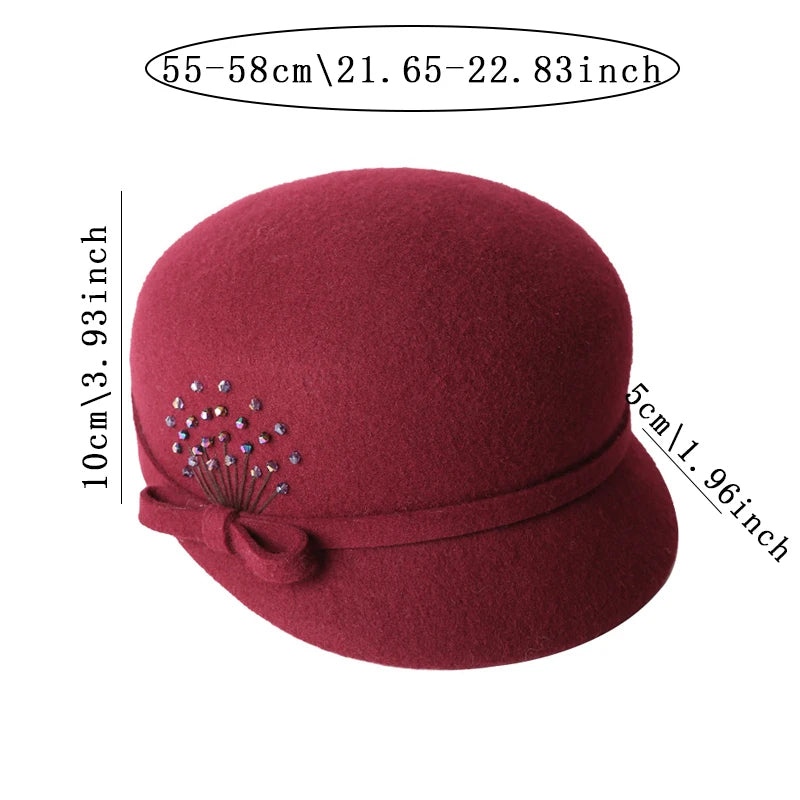 Boina De Invierno Con Visera Y Detalles Decorativos Para Mujer | Ideal Para Temporada Fría