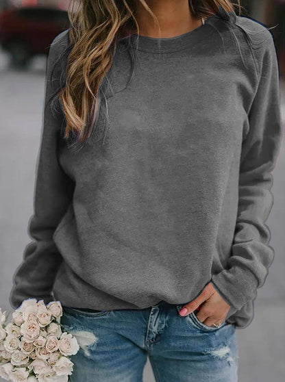 Sudadera de Cuello Redondo y Mangas Largas para Mujer | Ideal para Uso Diario en Días Frescos