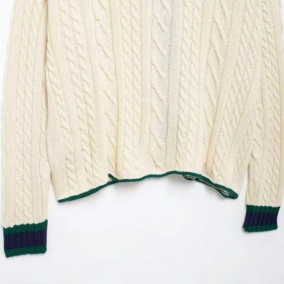 Jersey de Rayas Beige y Negro para Mujer con Mangas Largas | Ideal para Uso Diario