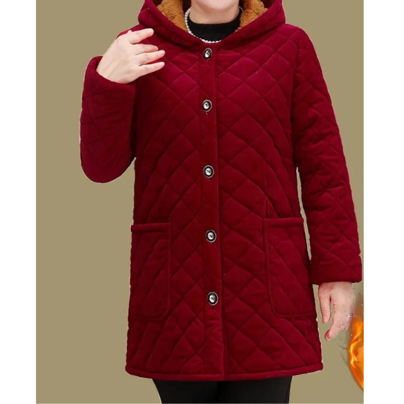 Chaqueta Acolchada con Cierre de Botones para Mujer | Ideal para Temporada Fría