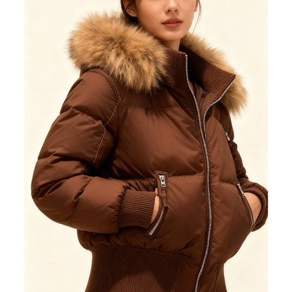Chaqueta Acolchada con Cuello Alto y Capucha Desmontable para Mujer | Ideal para Invierno