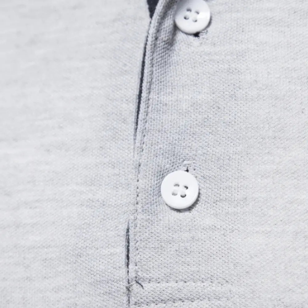Polo De Manga Larga Con Cuello Abierto Y Cierre De Tres Botones Para Hombre | Ideal Para Uso Diario Y Actividades Informales