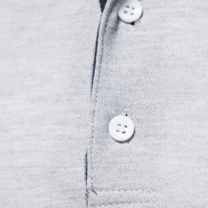 Polo De Manga Larga Con Cuello Abierto Y Cierre De Tres Botones Para Hombre | Ideal Para Uso Diario Y Actividades Informales