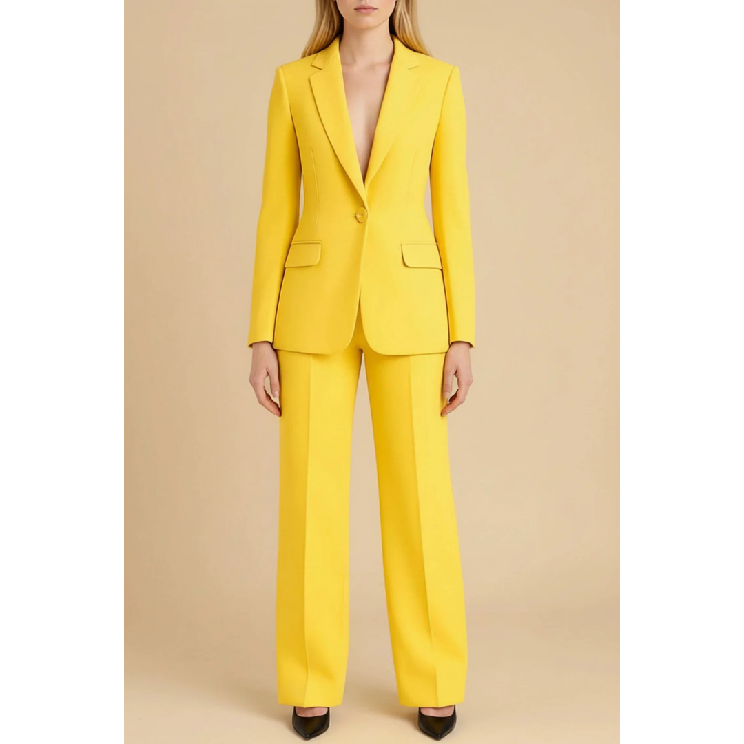 Conjunto De Chaqueta Larga Y Pantalón De Corte Recto Para Mujer | Ideal Para Oficina Y Eventos Formales