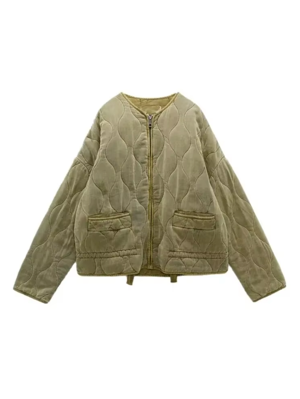 Chaqueta con Cierre de Cremallera y Cuello Redondo para Mujer | Ideal para Uso Diario en Entretiempo