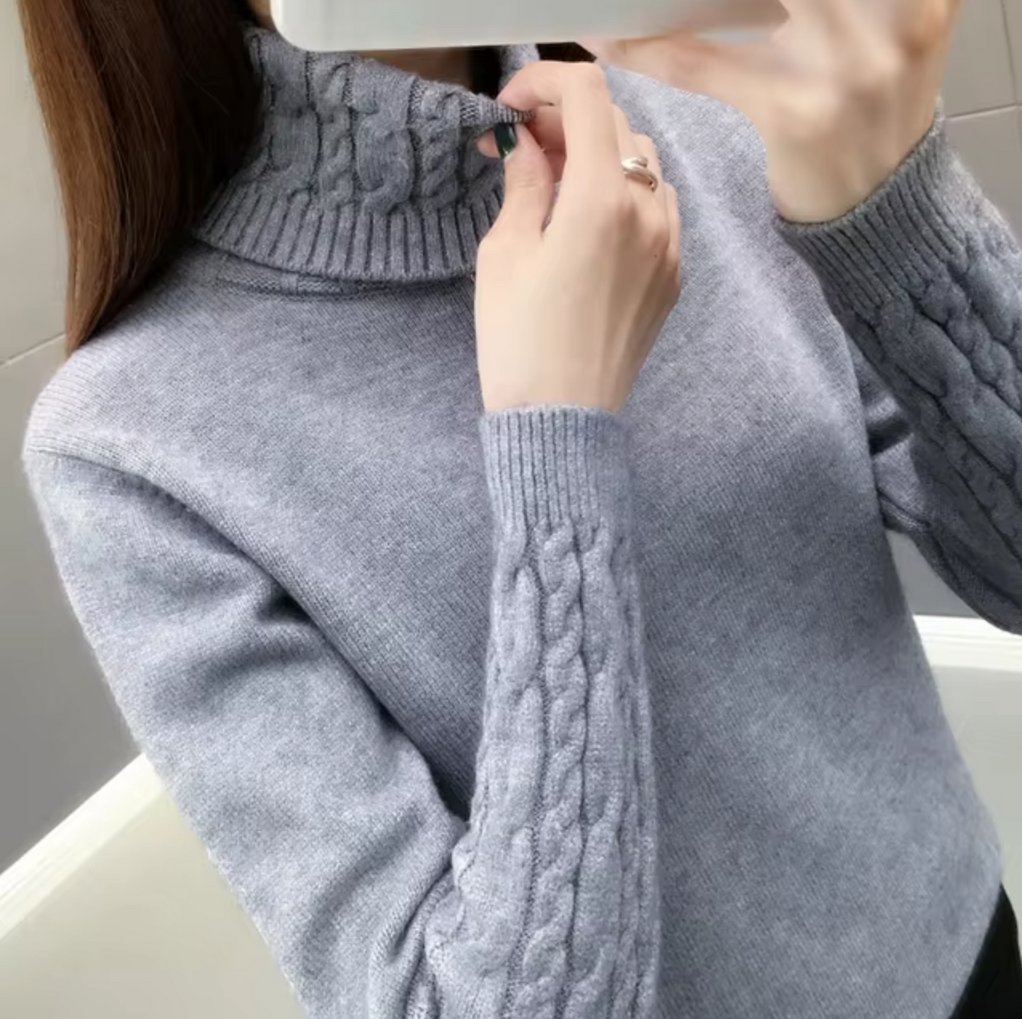 Pulóver de Cuello Alto con Mangas Largas para Mujer | Ideal para Temporada Fría