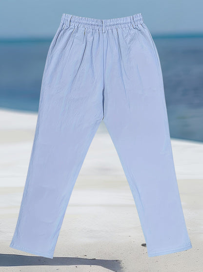 Pantalón de Pierna Ancha con Cintura Elástica y Cordón para Hombre | Ideal para Uso Diario