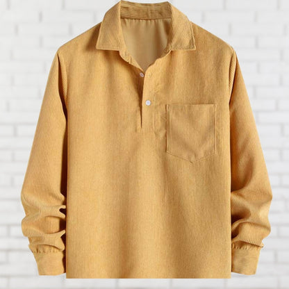 Camisa Con Cierre Abotonado Y Bolsillo En El Pecho Para Hombre | Ideal Para Uso Diario