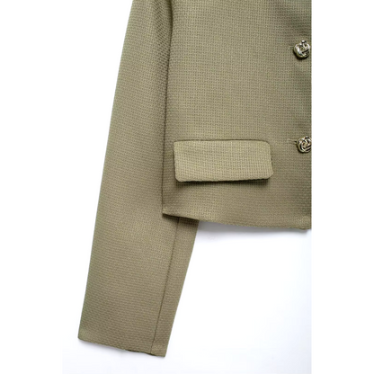 Blazer Corto con Botones Dorados para Mujer | Ideal para Uso Diario y Ocasiones Formales