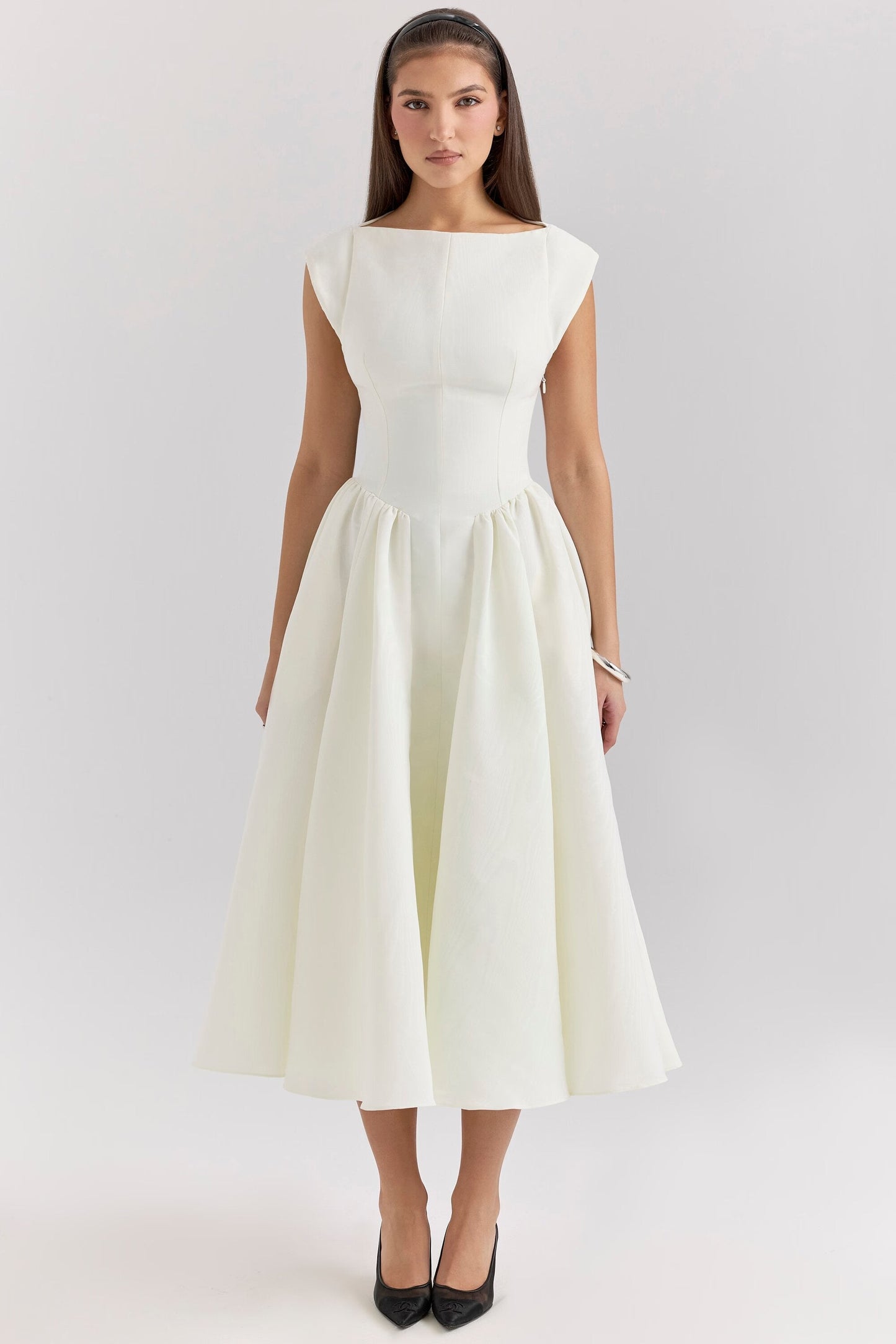 Vestido Midi con Cintura Definida para Mujer | Ideal para Eventos Formales