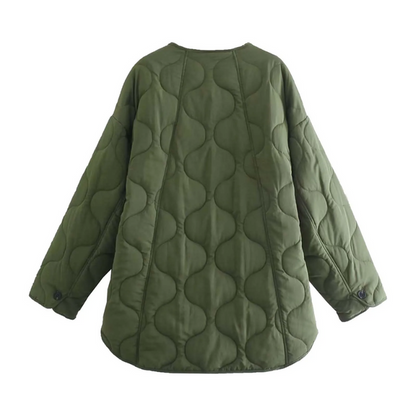 Chaqueta Colchada con Diseño de Cuadros para Mujer | Ideal para Otoño e Invierno