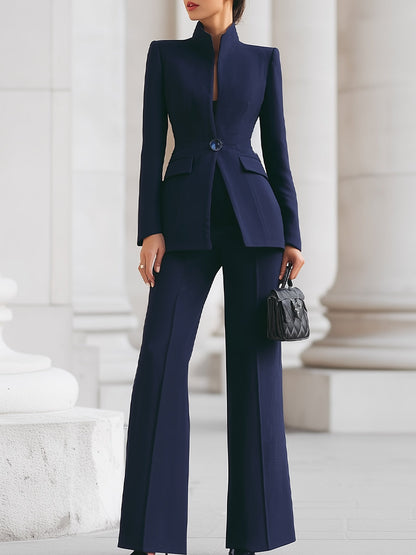 Conjunto De Traje con Chaqueta Entallada y Pantalón A Juego para Mujer | Ideal para Uso Profesional y Eventos