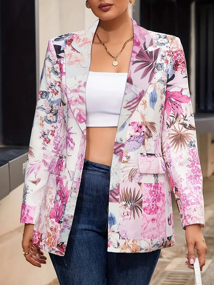 Blazer De Corte Recto Con Un Botón Y Bolsillos Con Solapa Para Mujer | Ideal Para Trabajo O Uso Diario