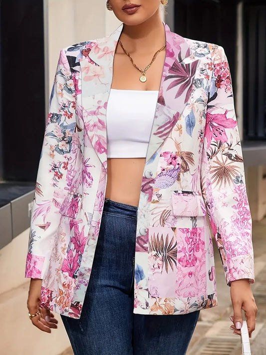 Blazer De Corte Recto Con Un Botón Y Bolsillos Con Solapa Para Mujer | Ideal Para Trabajo O Uso Diario
