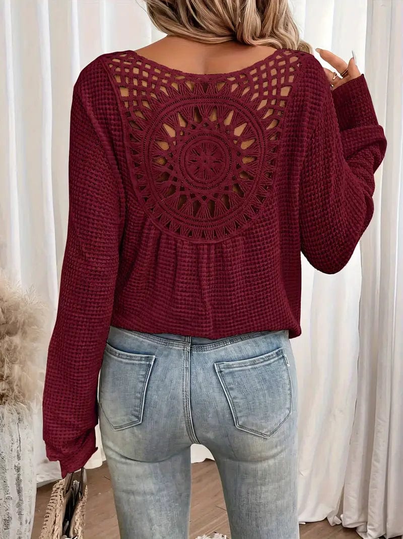 Jersey Con Cuello En V Y Textura Gofrada Para Mujer | Ideal Para Uso Diario U Ocasional