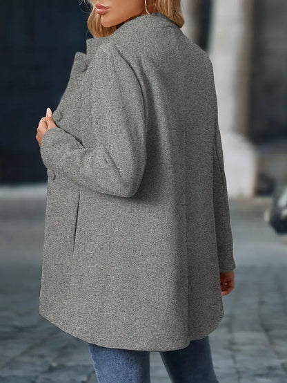 Blazer Sin Cuello Con Cierre De Botones Y Largo Medio Para Mujeres | Ideal Para Uso Diario O Entornos Formales