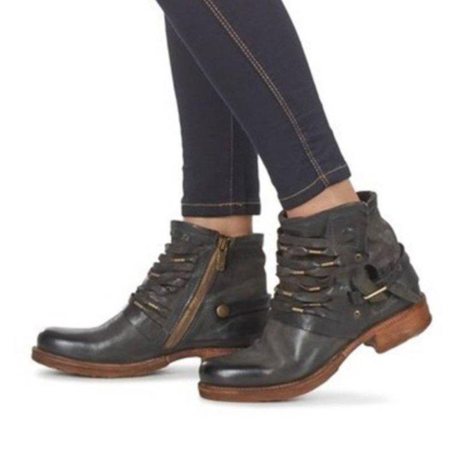 Botines con Tacón Bloque y Cierre Lateral para Mujer | Ideal para Uso Diario y Ocasiones