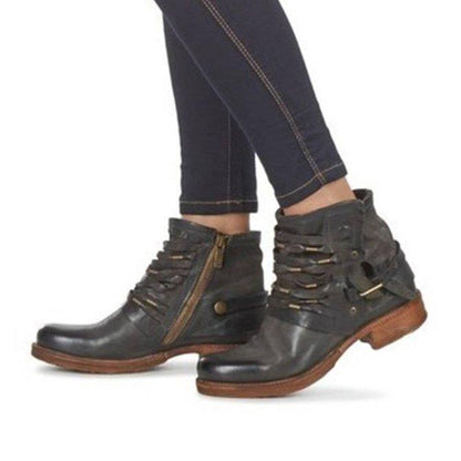 Botines con Tacón Bloque y Cierre Lateral para Mujer | Ideal para Uso Diario y Ocasiones