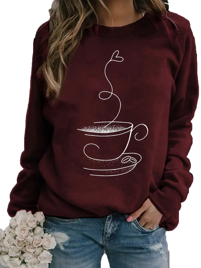 Sudadera con Estampado Frontal y Corte Holgado para Mujer | Ideal para Uso Diario o Momentos de Ocio