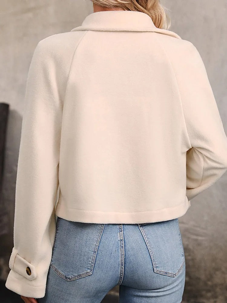 Chaqueta Con Cierre De Botones Y Cuello Estructurado Para Mujeres | Ideal Para Uso Diario O Entornos Profesionales