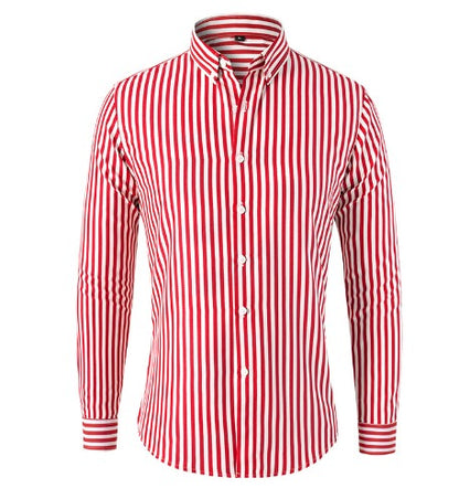 Camisa de Manga Corta con Cuello Clásico y Rayas Verticales para Hombre | Ideal para Días Cálidos y Uso Diario
