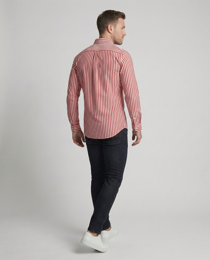 Camisa de Rayas de Manga Larga para Hombres | Ideal para Uso Diario