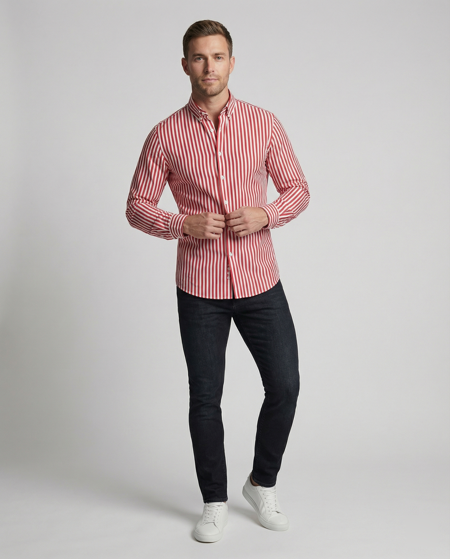 Camisa de Rayas de Manga Larga para Hombres | Ideal para Uso Diario