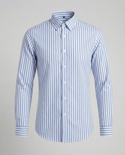 Camisa de Rayas de Manga Larga para Hombres | Ideal para Uso Diario