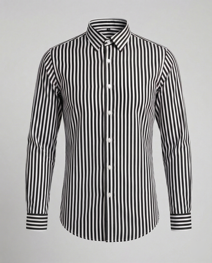 Camisa de Rayas de Manga Larga para Hombres | Ideal para Uso Diario
