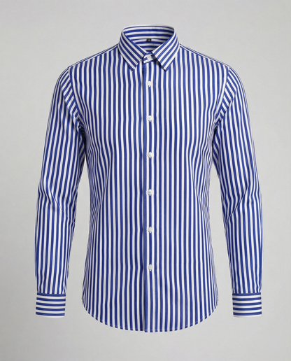 Camisa de Rayas de Manga Larga para Hombres | Ideal para Uso Diario