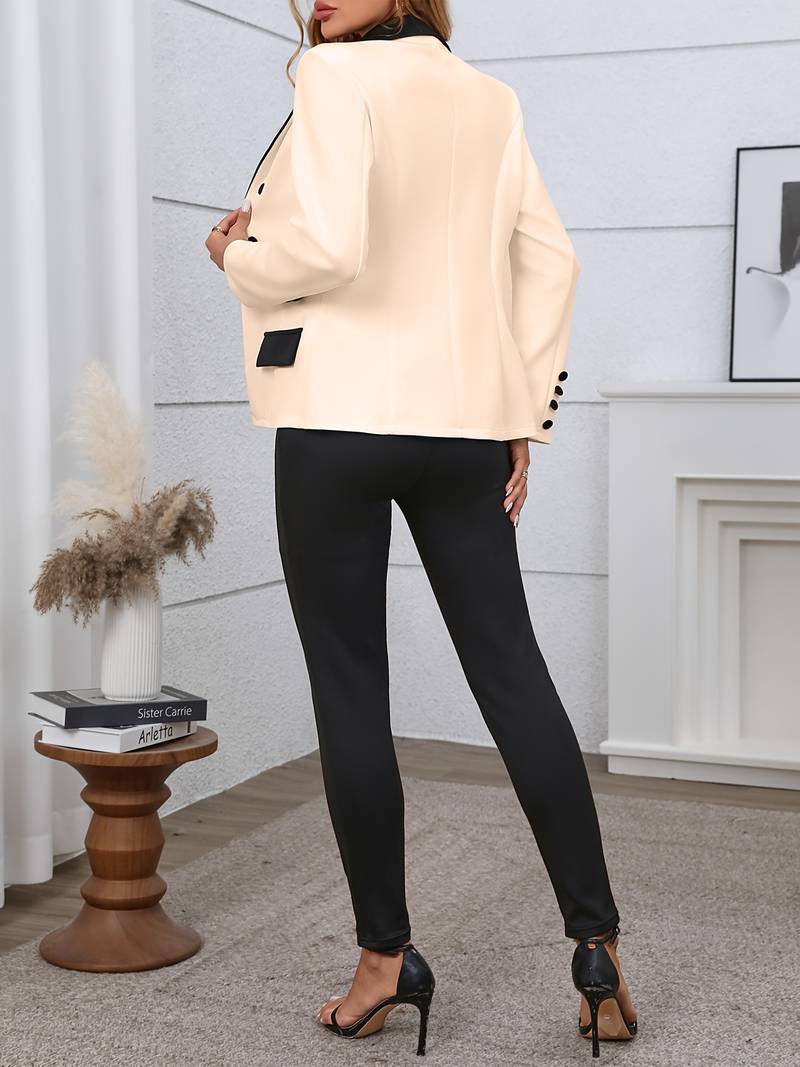 Conjunto de Dos Piezas con Blazer Estructurado y Pantalón Ajustado para Mujer | Ideal para Oficina o Eventos