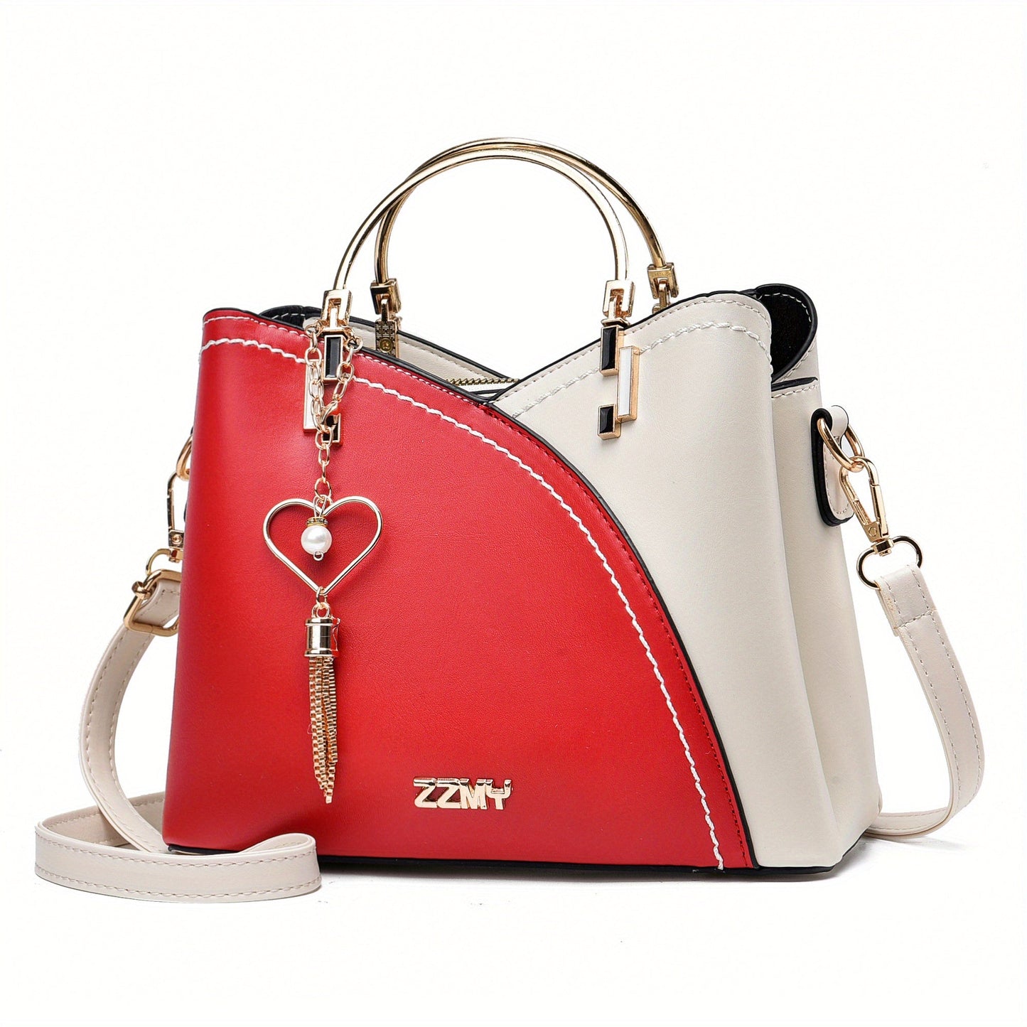 Bolso de Mano con Compartimento Principal y Detalles Color Block para Mujer | Ideal para Uso Diario