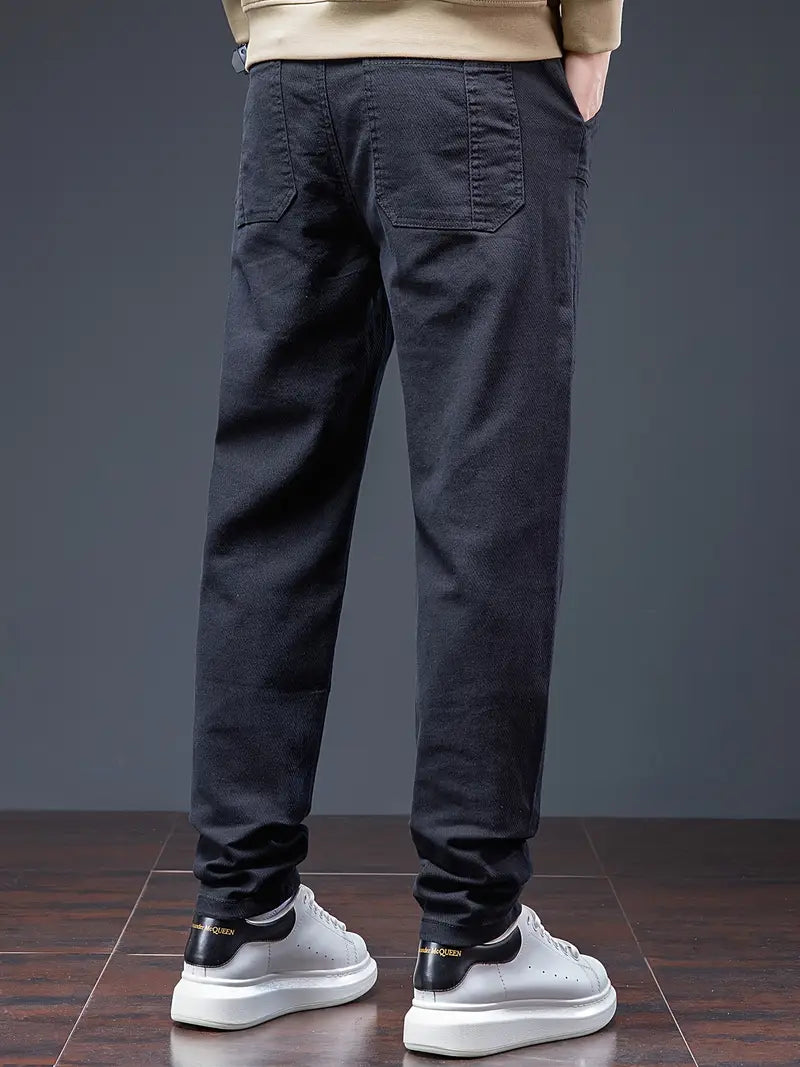 Pantalón De Jogging Con Cintura De Cordón Y Corte Ligeramente Ajustado Para Hombre | Ideal Para Uso Diario