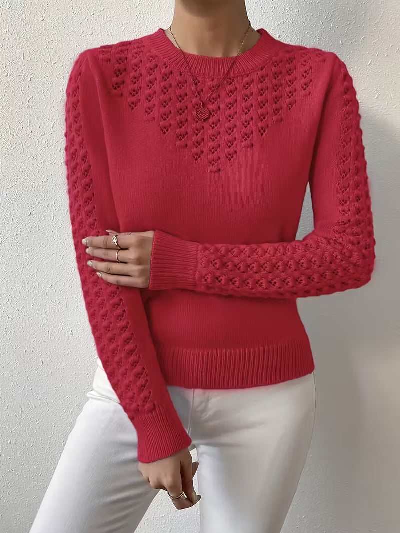 Jersey De Manga Larga Con Detalles De Encaje Para Mujer | Ideal Para Uso Diario Y Superposición