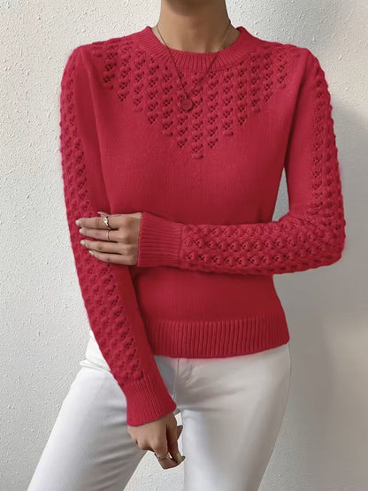 Jersey De Manga Larga Con Detalles De Encaje Para Mujer | Ideal Para Uso Diario Y Superposición